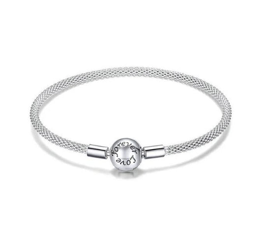 Love Forever bracelet in sterling silver snake chain