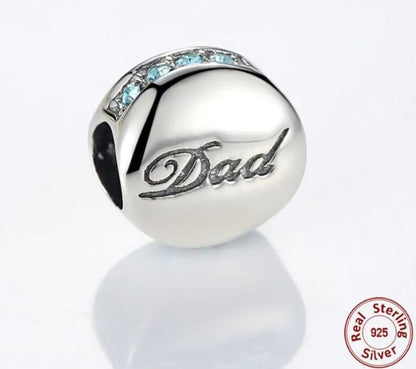 Charm For Women Round Dad 925 Sterling Silver