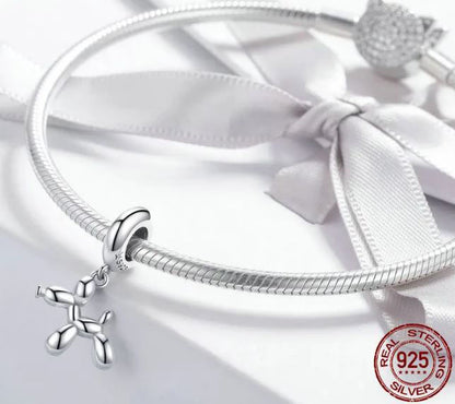 Charm For Women Balloon  Dog 925 Sterling Silver
