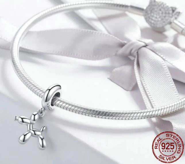 Charm For Women Balloon  Dog 925 Sterling Silver