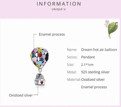 Enamel Charm Hot Air Balloon