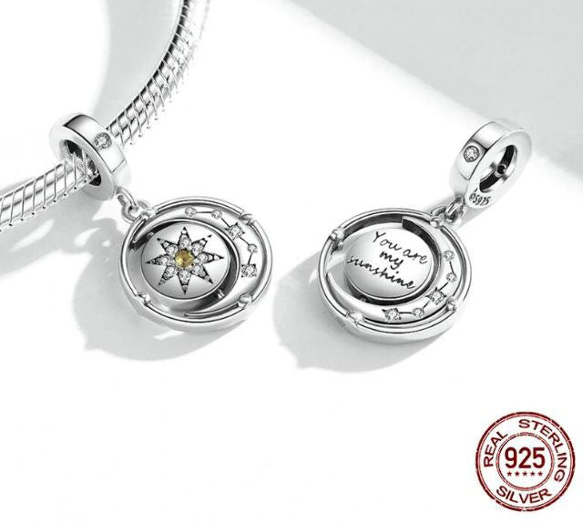 925 Sterling Silver Moon Charm For Women 