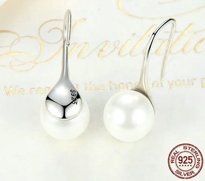 French Earrings 925 Sterling Silver Drop Ear Spike Round