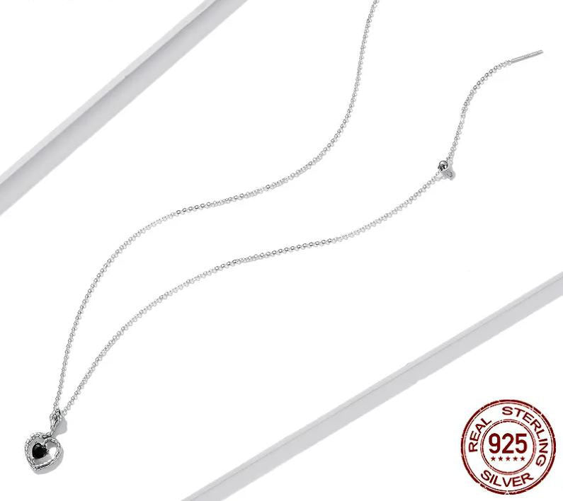 Necklace For Women Pendant Heart Gem 925 Sterling Silver