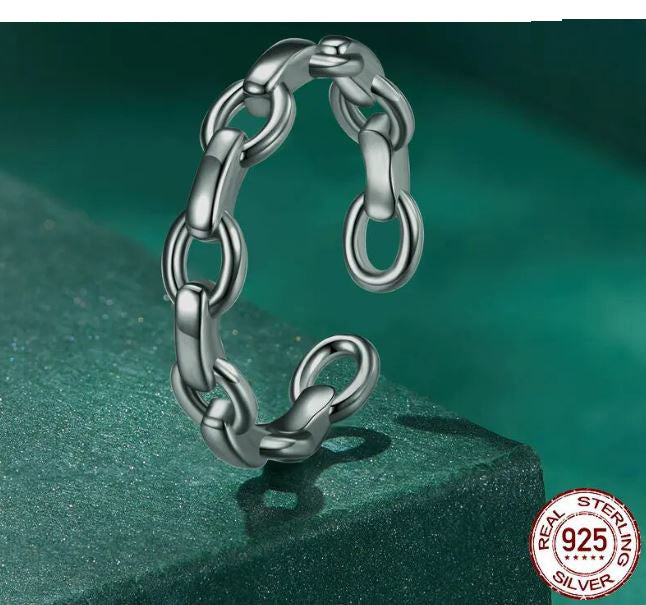 925 Sterling Silver Chain Ring  
