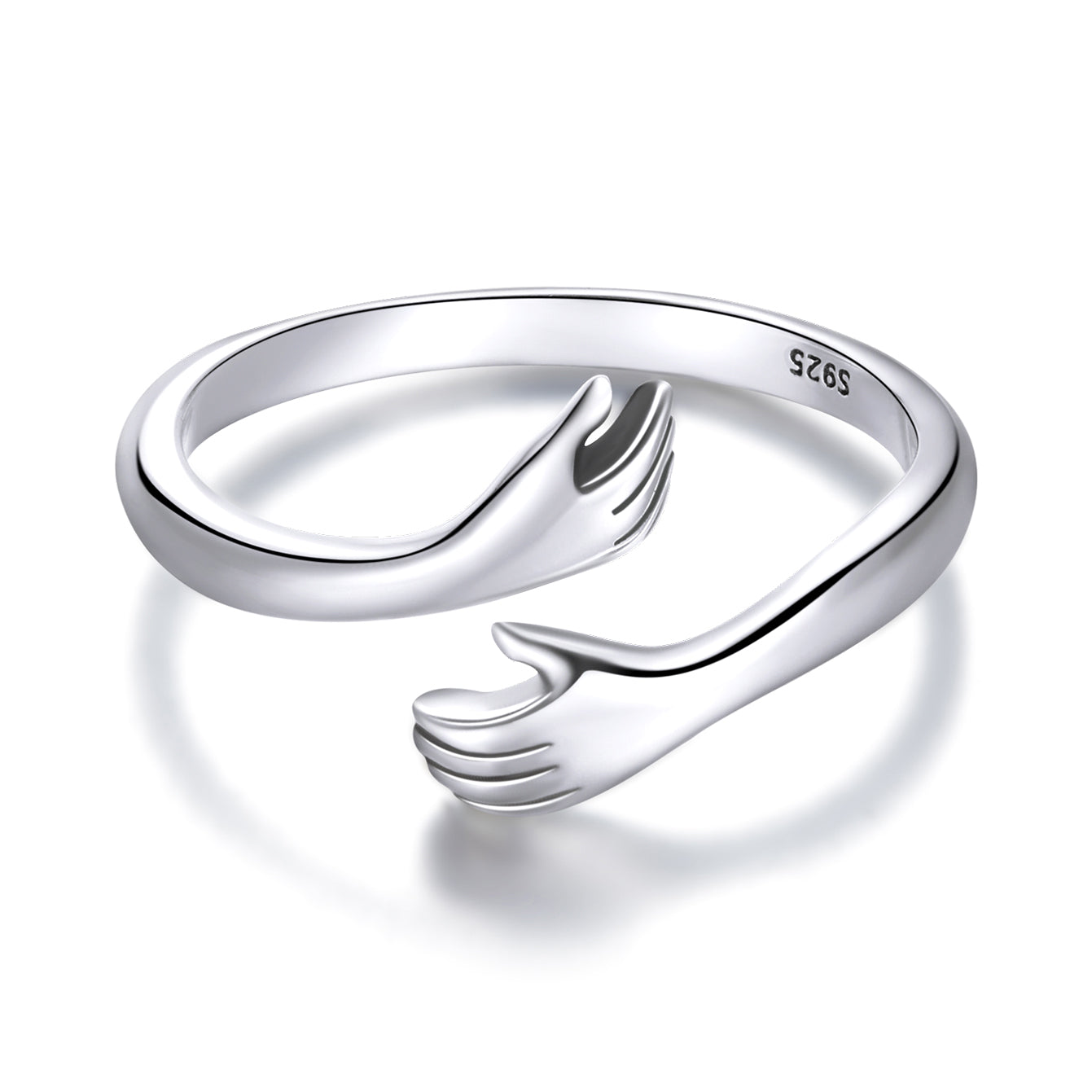 Adjustable Sterling Silver Hands Ring