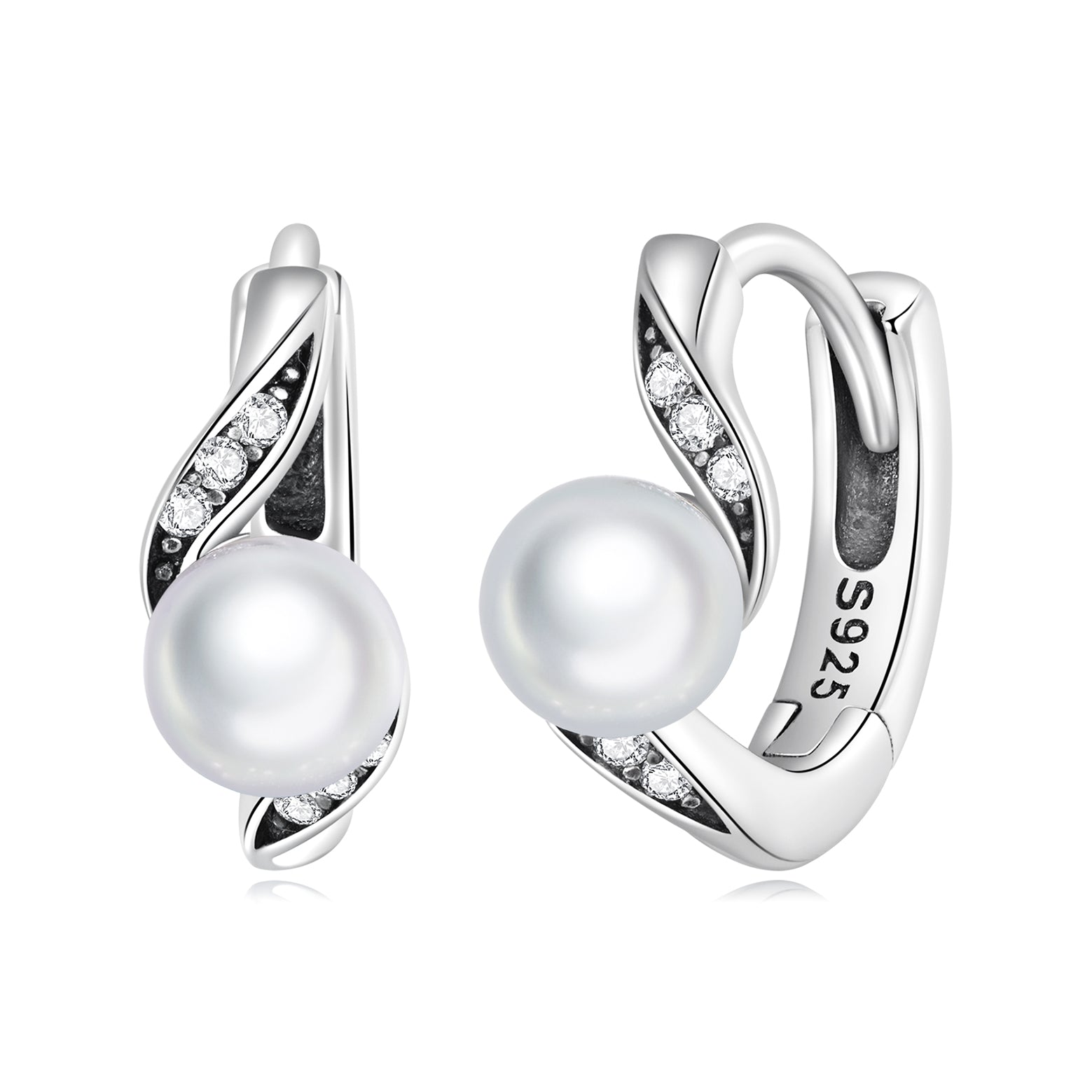 Elegant Simulated Pearl Twist Earrings