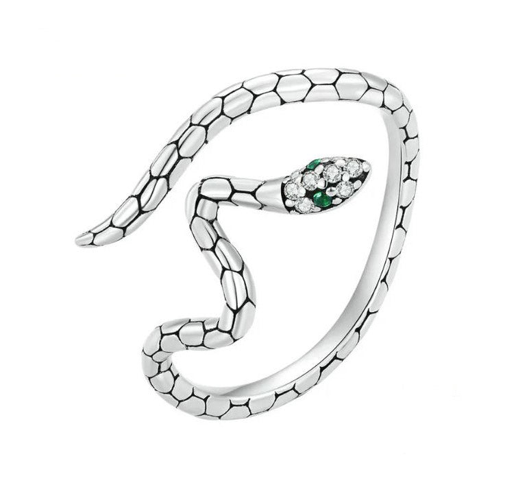 Sterling Silver Ring For Women Snake  Open
