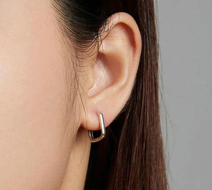 Hoop Earrings Square Huggie Buckle