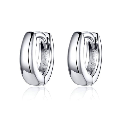 Elegant Tiny Circle Silver Hoop Earrings