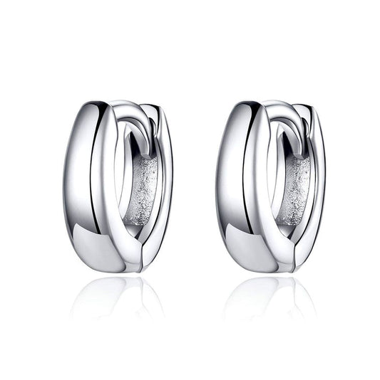 Elegant Tiny Circle Silver Hoop Earrings