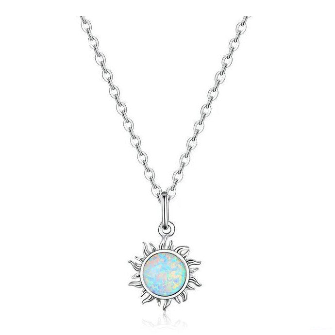 Pendant Necklace Opal Sun