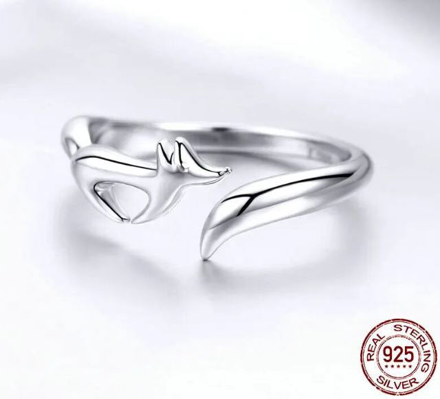Tail Ring Open Fox Sterling Silver