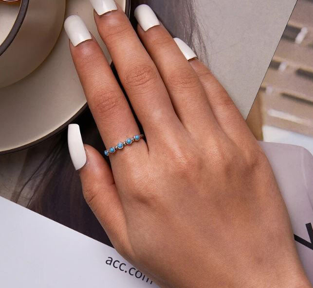 925 Sterling Silver Twist Ring  Turquoise