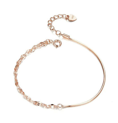 Cable Box rose gold Bracelet for Women Simple Line