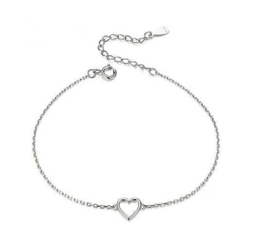 Sterling Silver heart Bracelet For Women