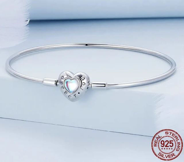 Woman Bracelet Turquoise Bangle Charms Sterling Silver
