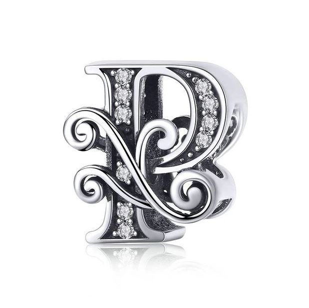  Charm Sterling Silver Alphabet Letter p