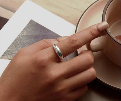 chunky ring adjustable silver fit