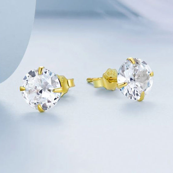 gold stud earrings secure push back