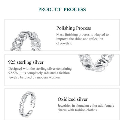 925 sterling silver open ring polished detailing