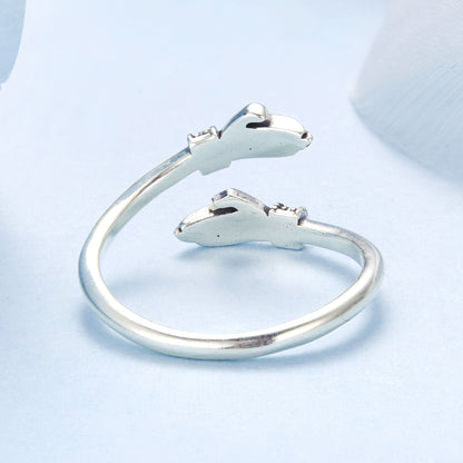 friendship ring embracing hands silver design