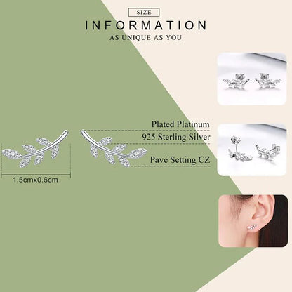 sterling silver leaves earrings specifications view