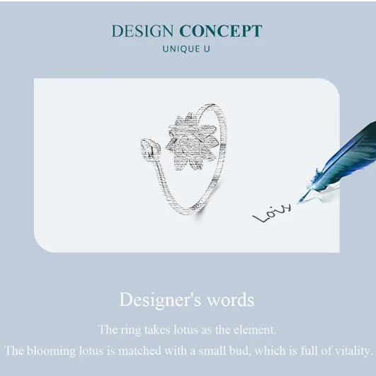 minimalist lotus flower ring for stacking