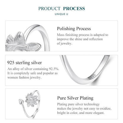 floral sterling silver ring band detail