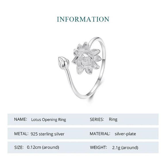 lotus flower ring specifications silver design