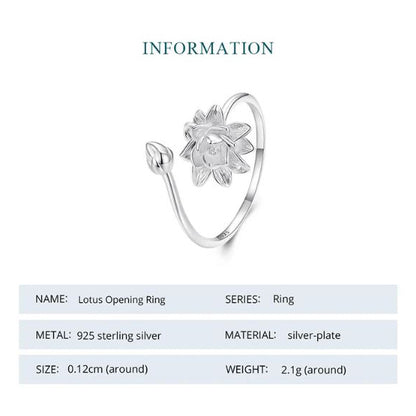 lotus flower ring specifications silver design