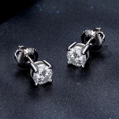 sterling silver moissanite earrings screw back