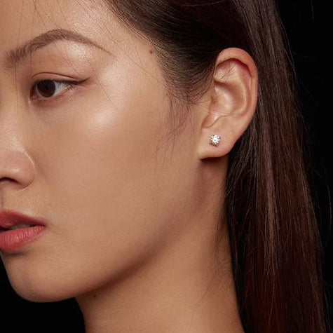 moissanite earrings product details close view