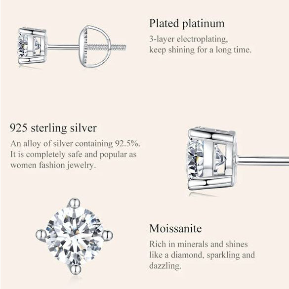 moissanite earrings d colour stone detail