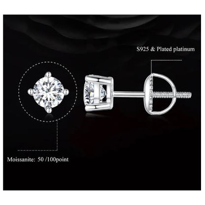 silver moissanite earrings vvs1 clarity detail
