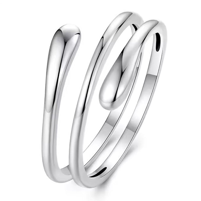 multilayer twist ring sterling silver open coil
