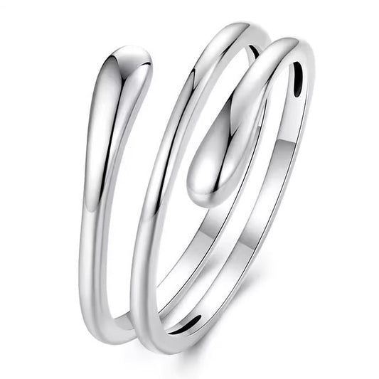 multilayer twist ring sterling silver open coil
