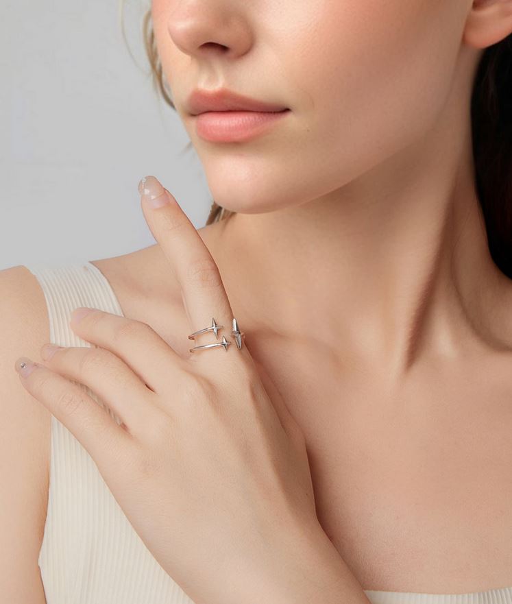 open star ring adjustable band