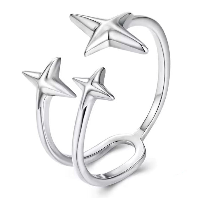 open star ring sterling silver design