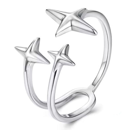 open star ring sterling silver design