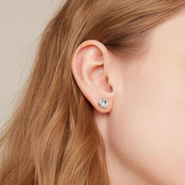 rose gold stud earrings product details close shot
