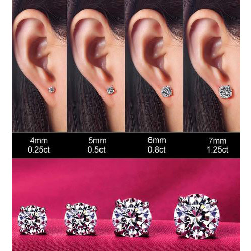 rose gold stud earrings specifications size guide