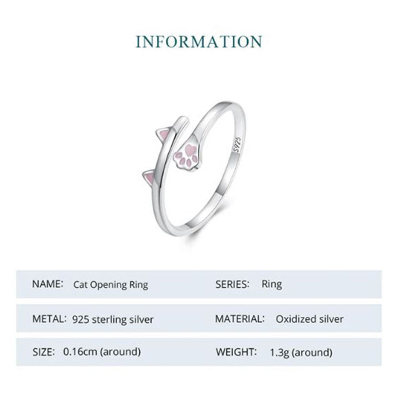 Open adjustable cat ear ring