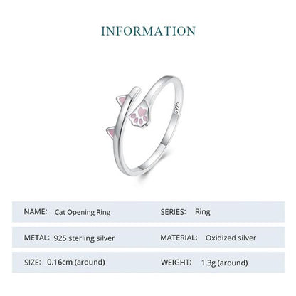 Open adjustable cat ear ring